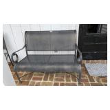 Black Painted Metal Outdoor Settee