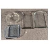 4 Glass Casseroles inc Sapphire
