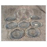 Anchor Hocking Bubble Platter & 7 Plates