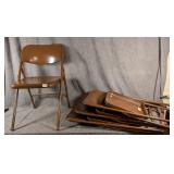 4 Brown Metal Folding Chairs