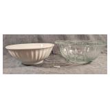 Colonial Pattern Punch Bowl & Fluted Italian Bowl