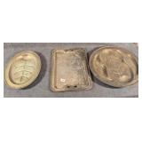 3 Silver Plated Trays