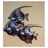 Contemporary Metal Angelfish Wall Sculpture