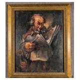 Print of Man Reading Newspaper