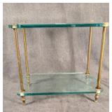 Brass & Glass Plant Stand - Glass Has Stains