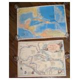 2 Caribbean Maps - 1 Shipwrecks & Treasure