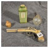Pirate Toy, Mennen Talcum Tin, Bottle, Etc