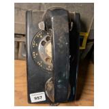 Black Rotary Wall Phone