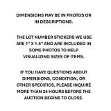 DIMENSIONS ARE IN DESCRIPTIONS