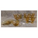 Fostoria Jamestown Amber Juice Glasses, Bowls, Etc