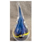 Signed Art Glass Raindrop Paperweight