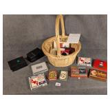 Basket of Playing Cards & Score Keepers