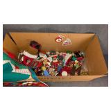 Box of Christmas Ornaments & Decor