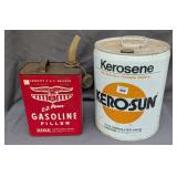 2 Vintage Metal Fuel Cans