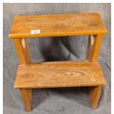 Wooden Step Stool or Plant Stand w/ Heart Cutouts