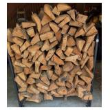Metal Firewood Rack w/ Firewood (garage kept)