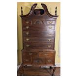 Philadelphia Queen Ann Style Bonnet Top Highboy