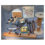 Basket of Crafting, Wood Plane, Shuttlecocks, etc