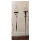 Pair of Wrought Iron Garden Candleholders
