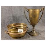 Brass Bowl & Trophy Vase