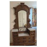 Late Victorian Marble Top Dresser Marble Cracked
