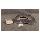 Sliced Geode & Amethyst Crystal Specimen