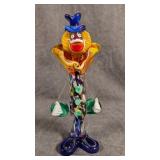 Murano Style Glass Clown Figurine