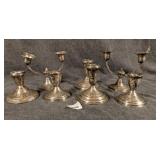 7 Sterling Weighted Candlesticks Various Condition
