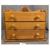 Hand Made Pine 3 Drawer Organizer Cabinet