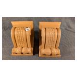 Two Terra Cotta Bracket Wall Shelves