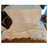 Fringed Chenille Bedspread torn see photos