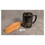 Fraternity Mug & Humorous Man in Coffin