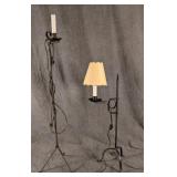 2 Wrought Iron Candlestick Lamps