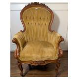 Rose Carved Victorian Revival Rococo Arm Chair