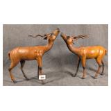 Pair of Leather Antelope Figurines