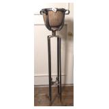 Wrought Iron Plant Stand w/ Wooden Planter