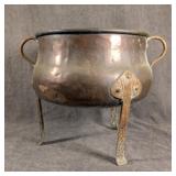 19th Century Tri Footed Copper Pot