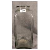 Large Colorless Glass Canister Vase