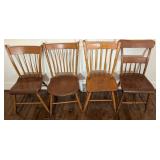 Assembled Set of 4 American Plank Bottom Chairs