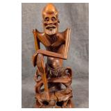 Chinese Carved Boxwood Emaciated Buddha Figurine