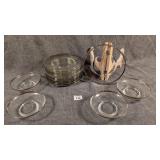 13 Platinum Rim Plates & 4 Bowls