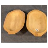 2 Wooden Dough Bowls