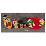 Snowman Nesting Dolls & M&M's Valentine Planter
