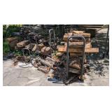 3 Double Log Racks, Cart Carrier, & Firewood