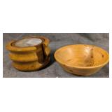 6 Wood & Agate Coasters w/ Walter Perkins Bowl