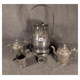 Victorian Silverplate Coffee Set & Water Pitcher