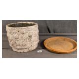 Rustic White Planter w/ Undertray