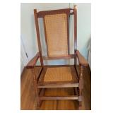 Turned & Caned Wooden Rocking Chair Rocker