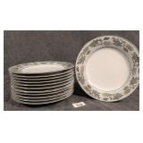 12 Noritake Silvine Salad Plates