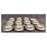 Noritake Silvine 11 Cups & 12 Saucers